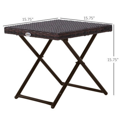 Outdoor PE Rattan Coffee Table, 15.75"x15.75"x15.75", Brown Coffee Tables at Gallery Canada