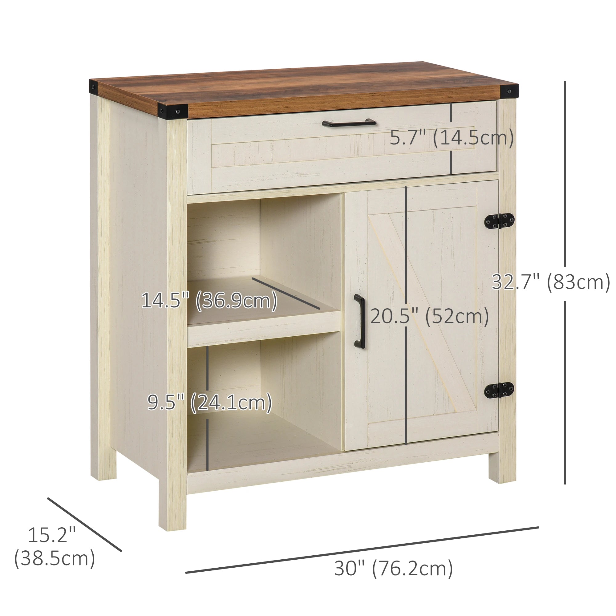 Rustic Barn Door Cabinet, Farmhouse Buffet Sideboard, White Bar Cabinets at Gallery Canada