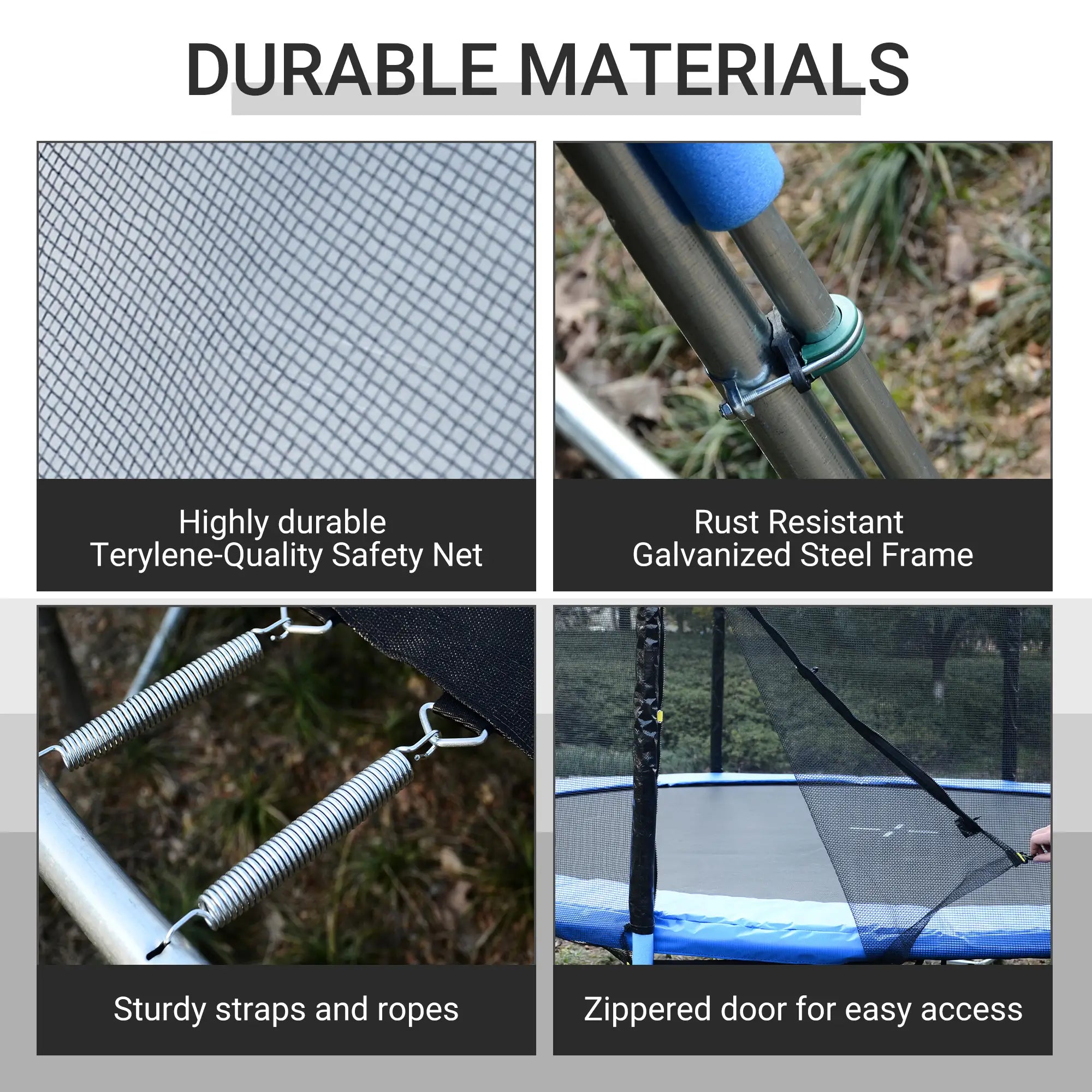 12FT Trampoline Net Enclosure, 8 Poles, Safety Accessories, Black Trampolines at Gallery Canada