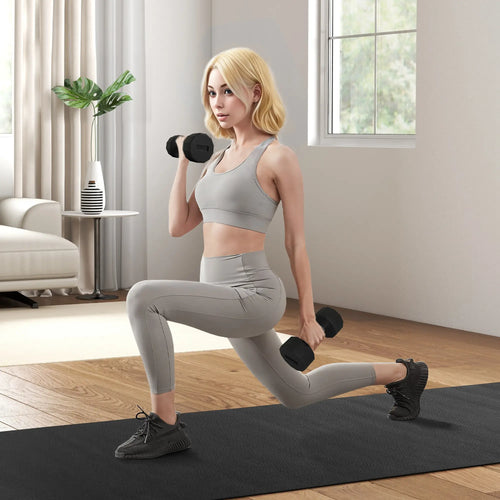 2 x 15lbs Dumbbells Set, Non-Slip Grip, Rubber Covered Weights
