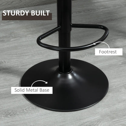 Adjustable Bar Stools Set of 2, Swivel with Back, Footrest, Brown Bar Stools at Gallery Canada