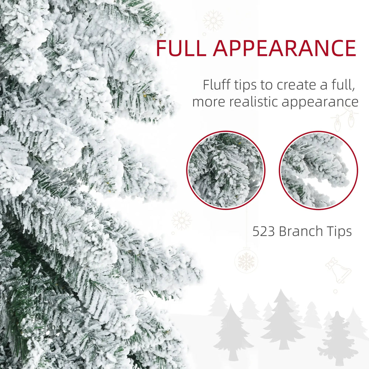 6' Artificial Slim Flocked Christmas Tree, Snow Frosted Branches, Steel Base Artificial Christmas Trees at Gallery Canada