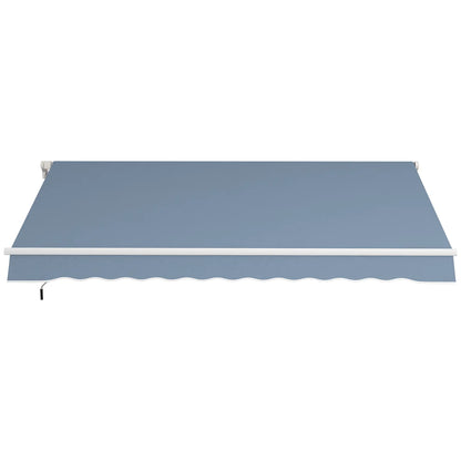 Manual Retractable Awning, 12'x10' Sunshade Shelter, Light Grey Patio Awnings Light Grey at Gallery Canada