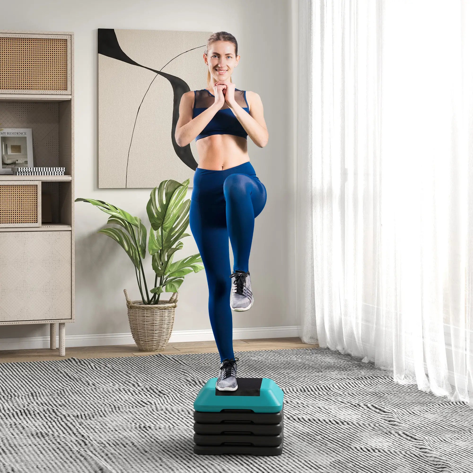 5-Level Adjustable Stepper, Aerobic Step Platform, 4