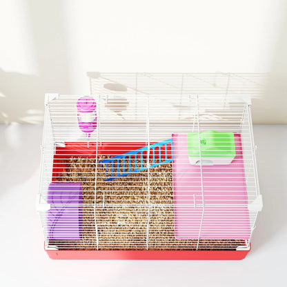 18.5'' Hamster Cage, Exercise Wheel, Water Bottle, 2 Storey, Red Hamster Cages at Gallery Canada