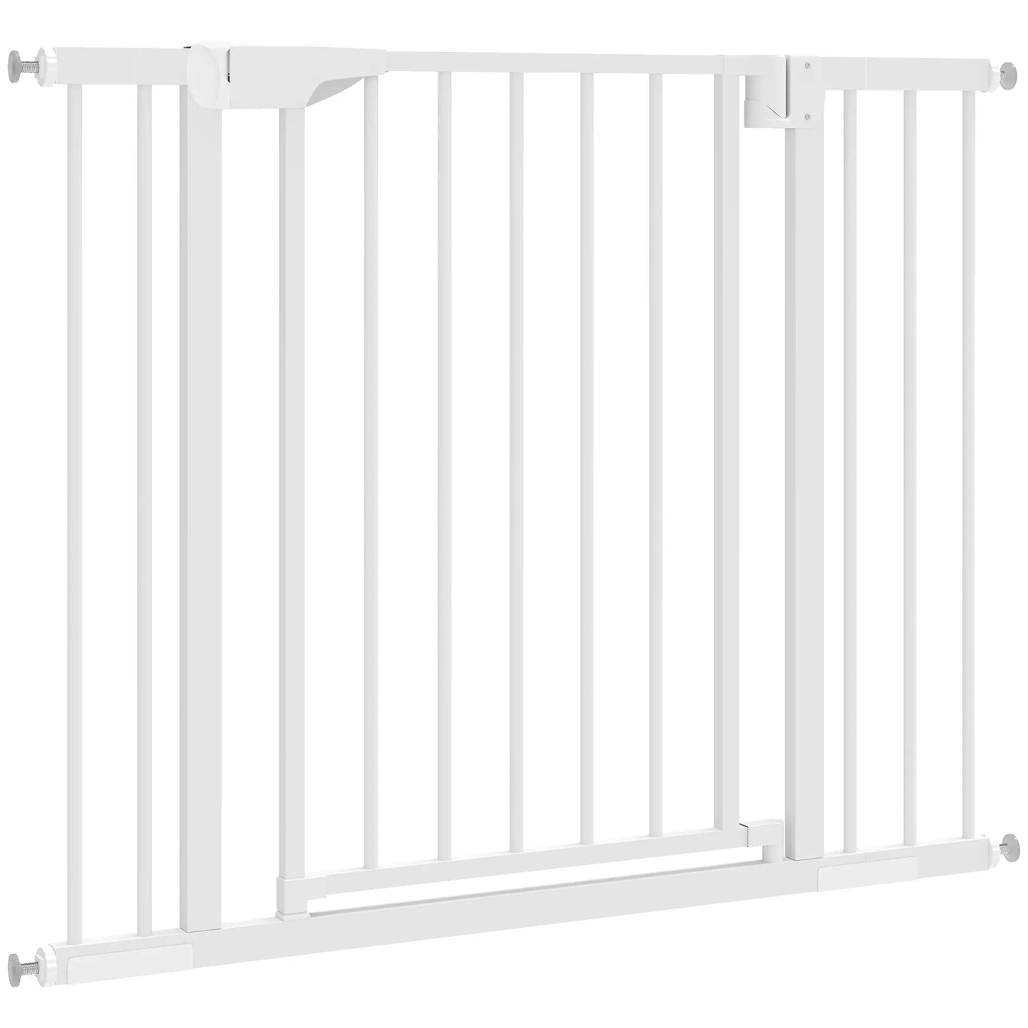 Barrière de sécurité pour animaux de compagnie, ajustement par pression, ouverture bidirectionnelle, fermeture automatique, 30" H, blanc