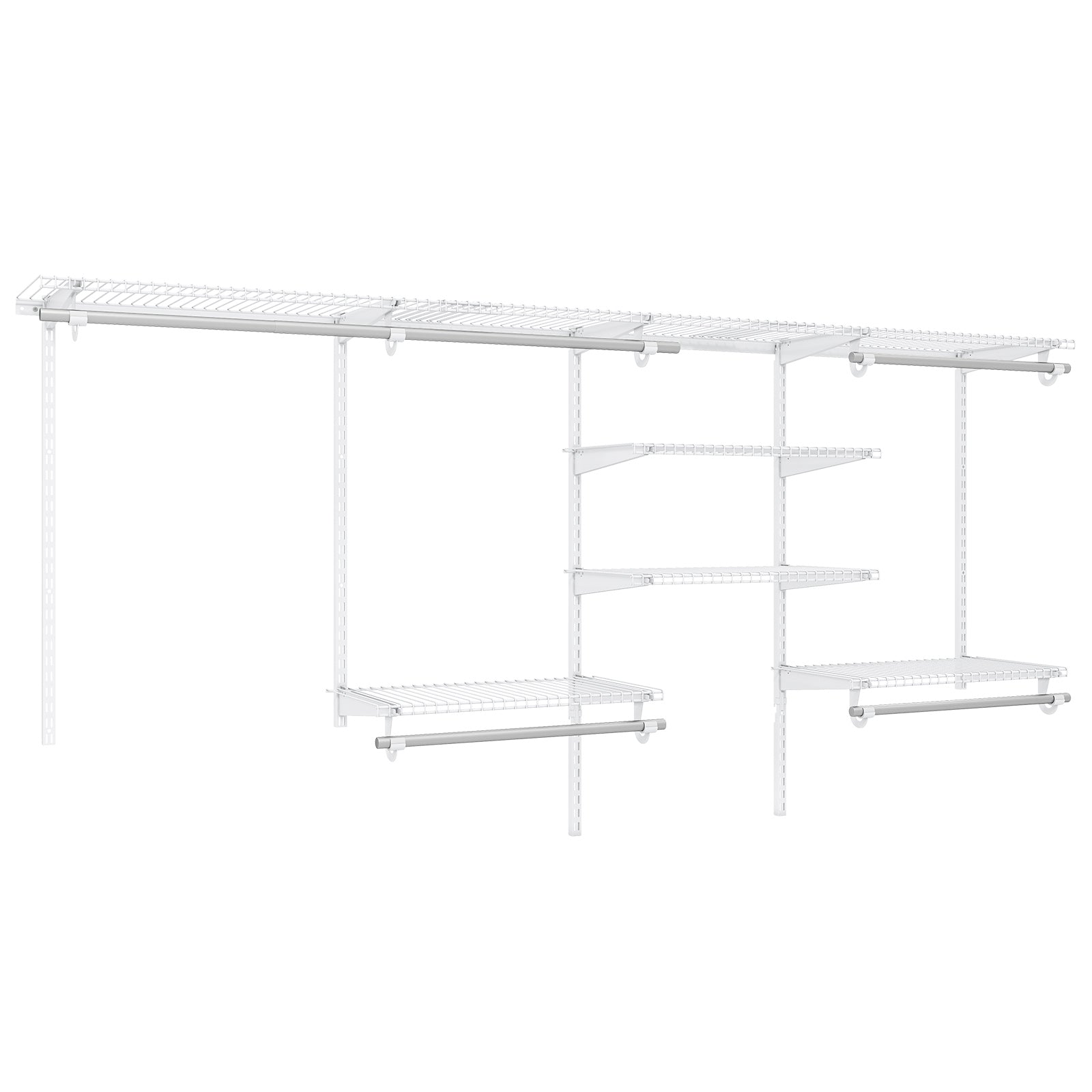4-8 Feet Closet Organizer With Hanging Rod, White Coat Racks & Hall Trees White at Gallery Canada
