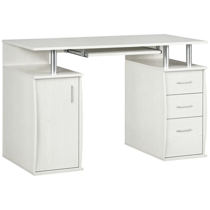 47" Computer Desk With Keyboard Tray, Storage Drawers, White Computer Desks White at Gallery Canada