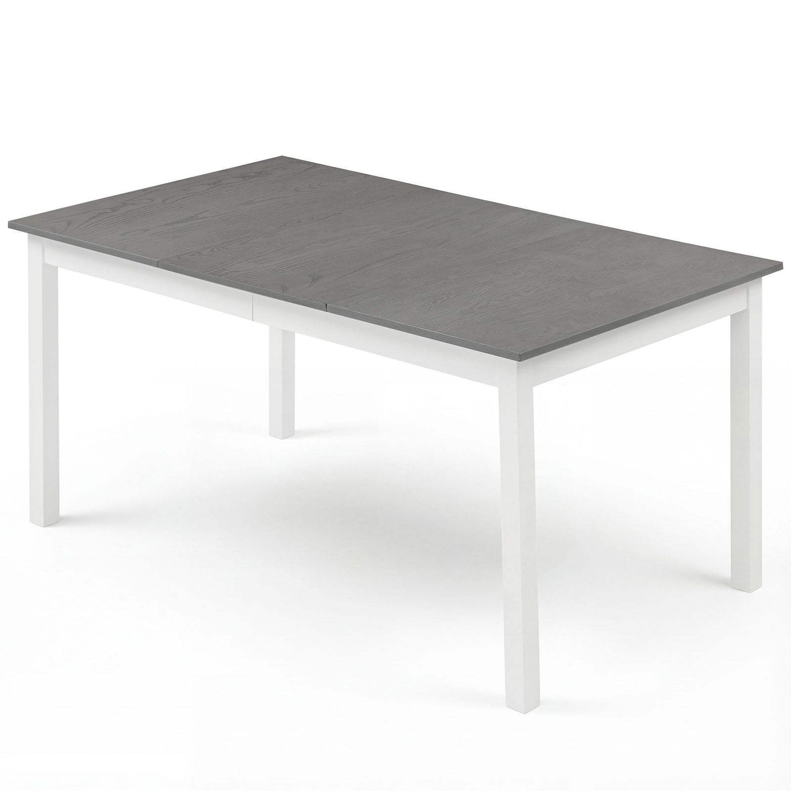 60 Inch Rectangular Dinner Table with Solid Rubber Wood Legs, Gray Dining Tables at Gallery Canada