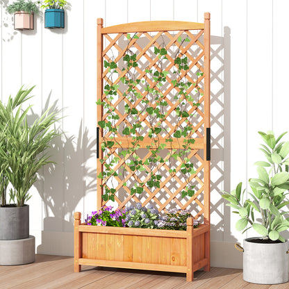 60 Inch Tall Raised Garden Bed, Diamond Lattice Trellis, Drainage Holes, Orange Raised Garden Beds at Gallery Canada