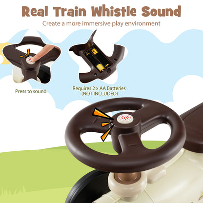 Ride On Toy With Steering Wheel, Train Whistle Sound, Beige Push & Pedal Ride On Toys at Gallery Canada