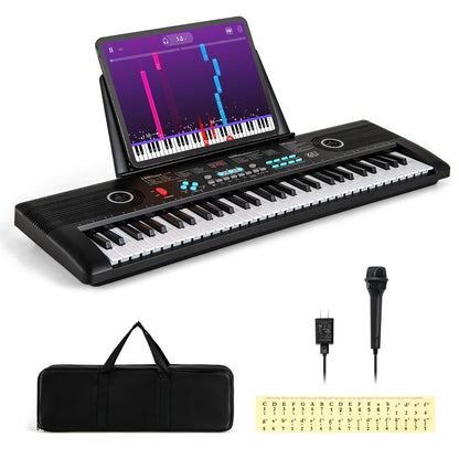 61 Key Electric Portable Digital Keyboard Piano, Black Pianos & Keyboards Black at Gallery Canada