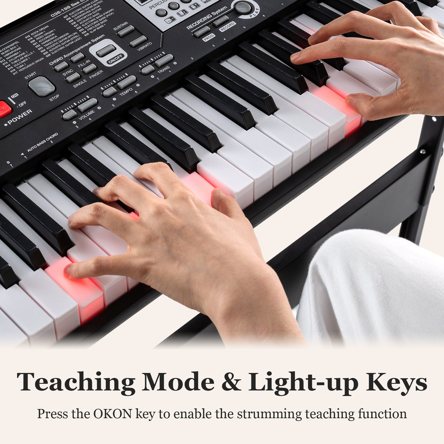 61 Keys Beginners Piano Keyboard Electric Keyboard Kit with Adjustable Stand and Stool, Black Pianos & Keyboards at Gallery Canada