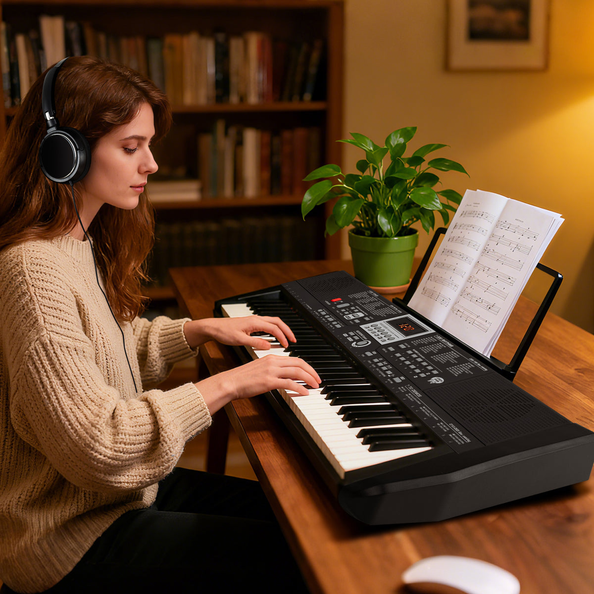 61 Keys Portable Keyboard for Beginners Electric Piano Keyboard Kit with 200 Rhythms and 200 Tones, Black Pianos & Keyboards at Gallery Canada