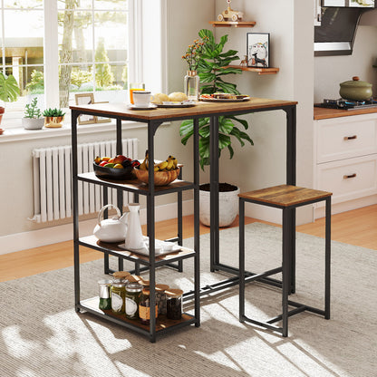 3-Piece Bar Table Set, 2 Bar-Height Dining Table, 2 Stools, Brown Dining Room Sets at Gallery Canada