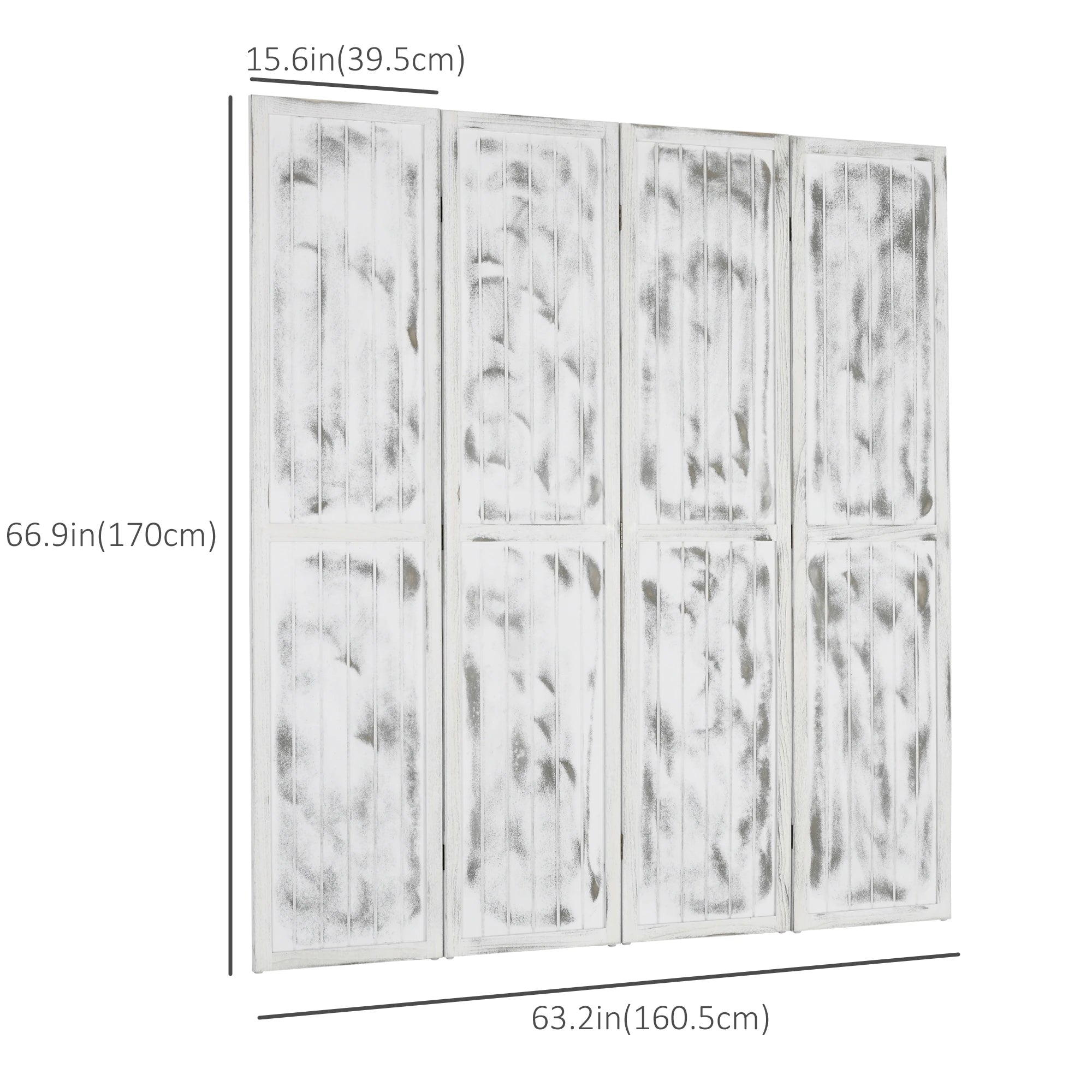 Foldable Screen Divider, 5.5' Rustic, Indoor Bedroom Office, White Room Dividers at Gallery Canada
