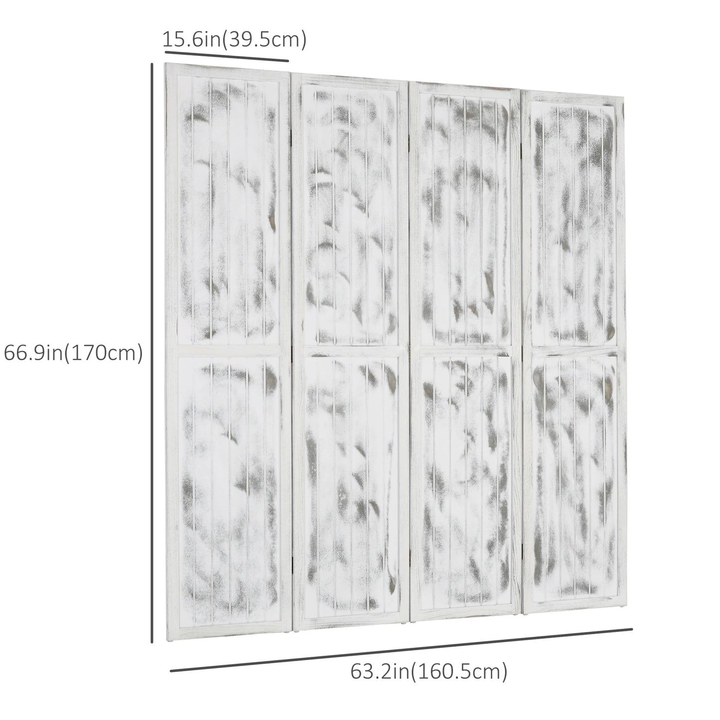 Foldable Screen Divider, 5.5' Rustic, Indoor Bedroom Office, White Room Dividers at Gallery Canada