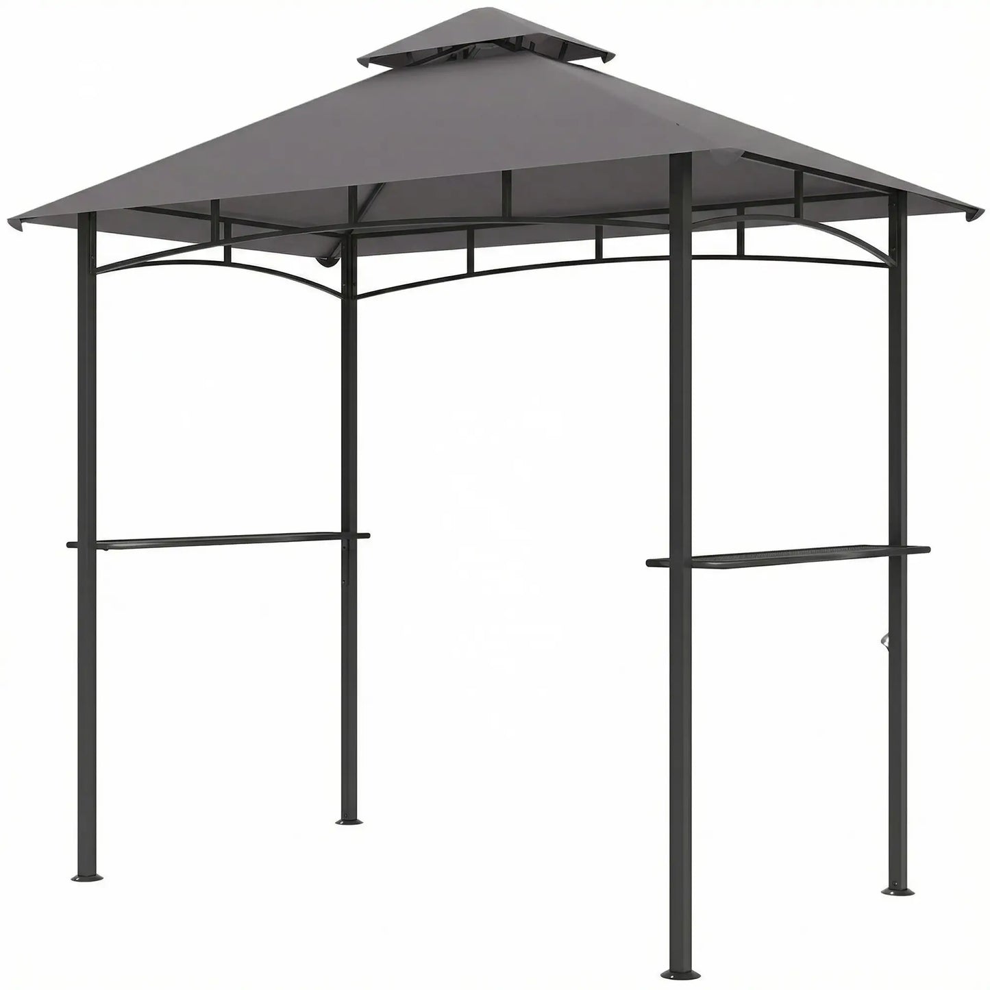 8' x 5' BBQ Grill Gazebo Tent, Double Tiered Canopy, Dark Grey BBQ Grill Gazebos Dark Grey at Gallery Canada