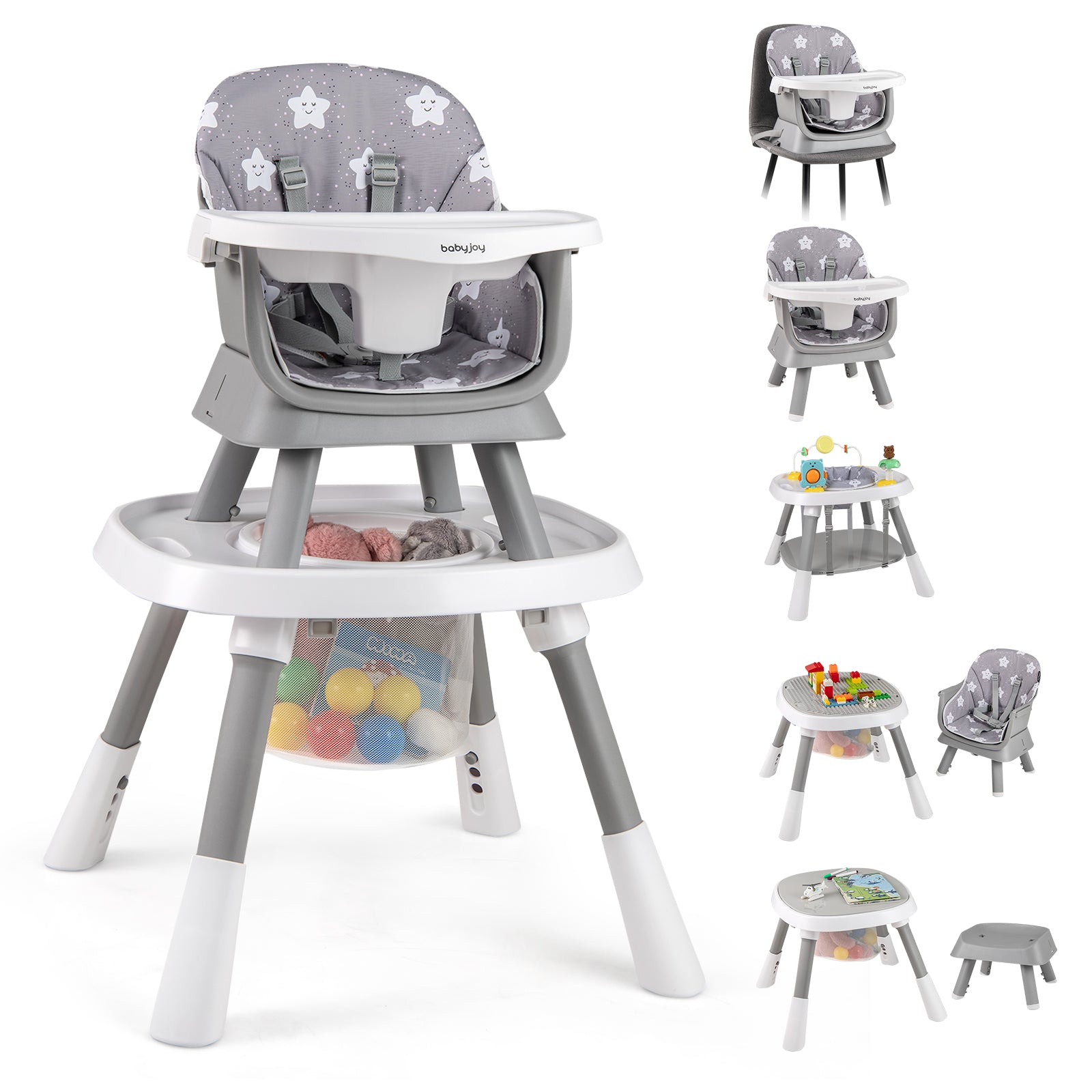 16-in-1 Baby High Chair, Activity Center, Booster Seat, Grey High Chairs Gray at Gallery Canada