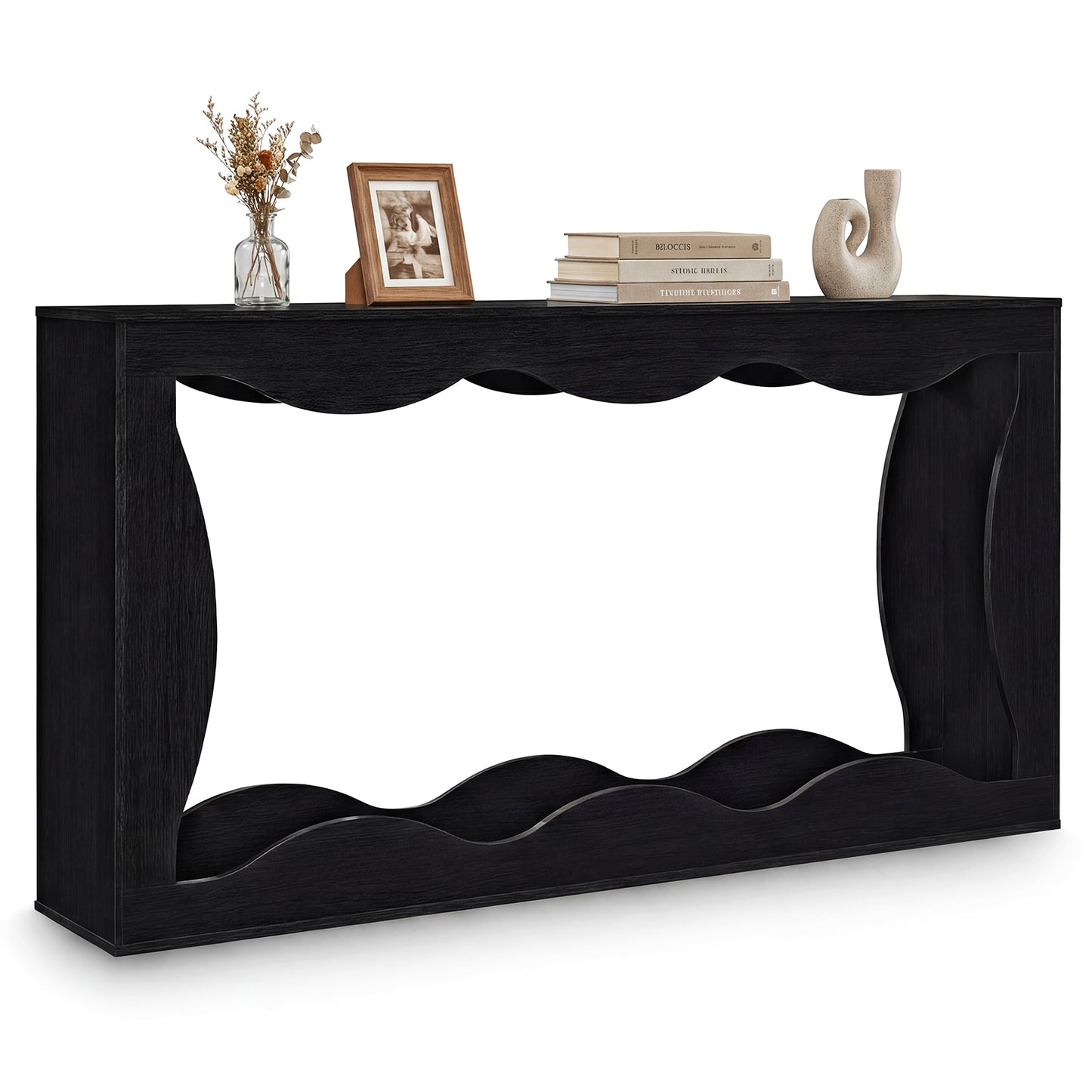 63 Inch Console Table, 2-Tier Narrow Entryway Table, Black Console Tables at Gallery Canada