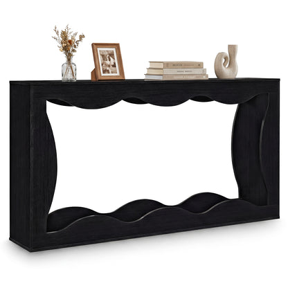 63 Inch Console Table, 2-Tier Narrow Entryway Table, Black Console Tables at Gallery Canada