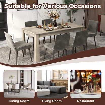 63 Inch Rectangular Modern Dining Kitchen Table, Light Gray Dining Tables at Gallery Canada