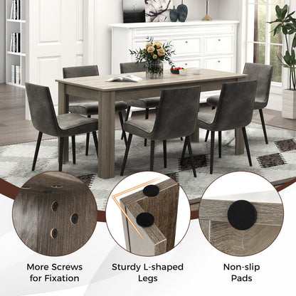 63 Inch Rectangular Modern Dining Kitchen Table, Light Gray Dining Tables at Gallery Canada