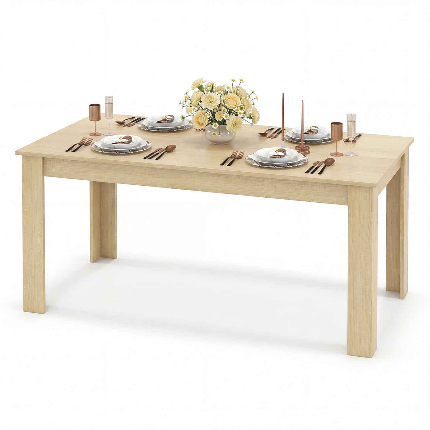 63 Inch Rectangular Dining Table, Oak Dining Tables at Gallery Canada