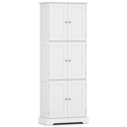 63 Inch Tall Bathroom Storage Cabinet, White Floor Cabinets White at Gallery Canada