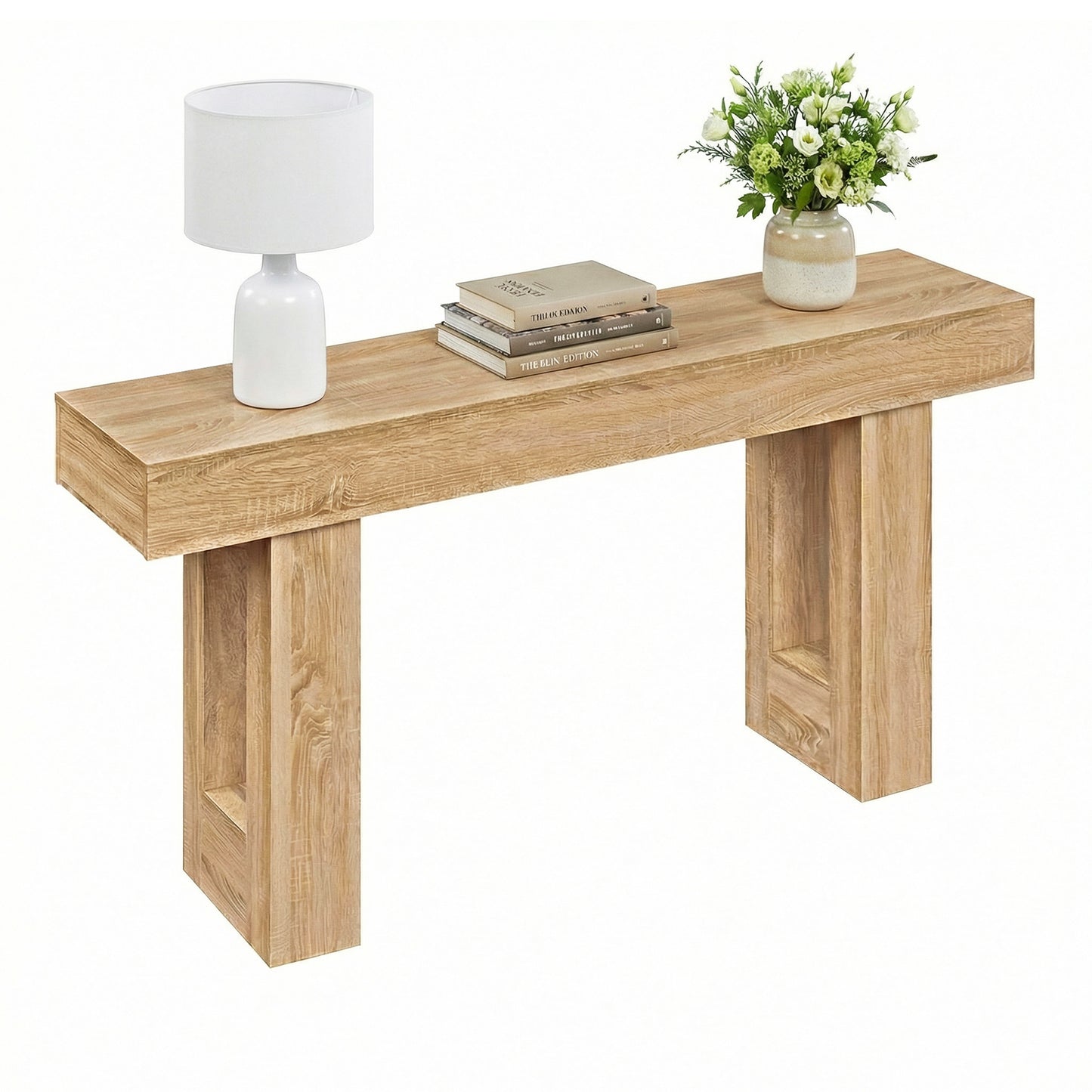 63 Inches Console Table, Farmhouse Entryway, Storage, Natural Console Tables at Gallery Canada