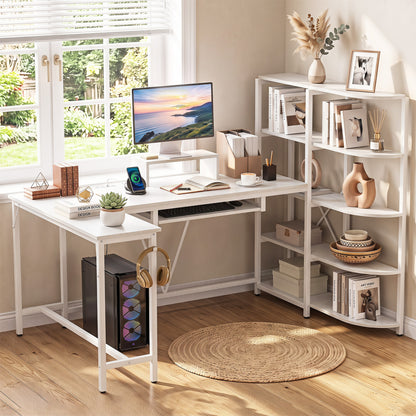 U-Shaped Computer Desk with Power Outlets, White Office Desks at Gallery Canada