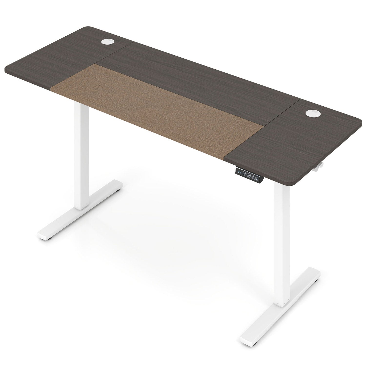 63 x 24 Inch Height Adjustable Sit Stand Desk, Grey Computer Desks at Gallery Canada