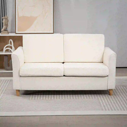 2-Seat Sofa with Armrests, Wood Legs, 2-Seater, Cream White 2-Seater Sofas at Gallery Canada