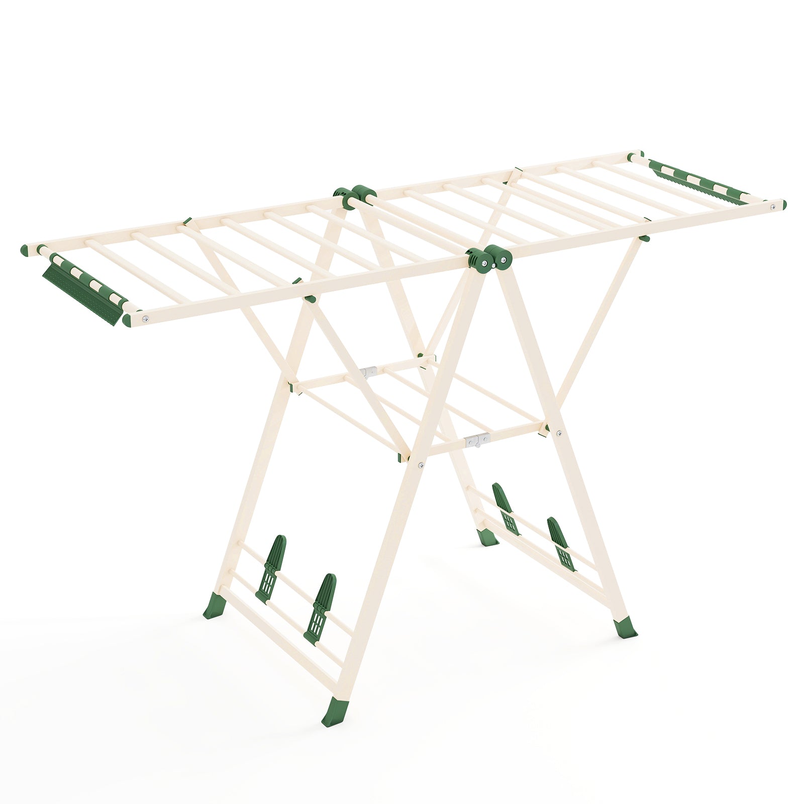 64 Inch Adjustable Clothes Drying Rack, Beige Drying Racks Beige at Gallery Canada
