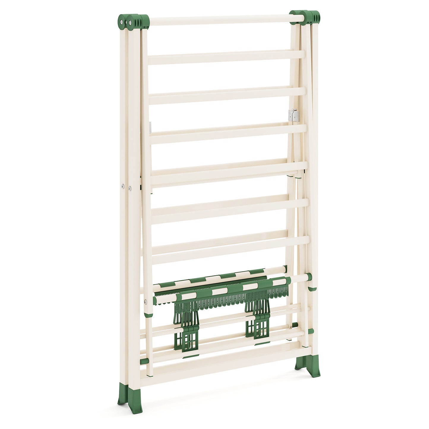 64 Inch Adjustable Clothes Drying Rack, Beige Drying Racks at Gallery Canada