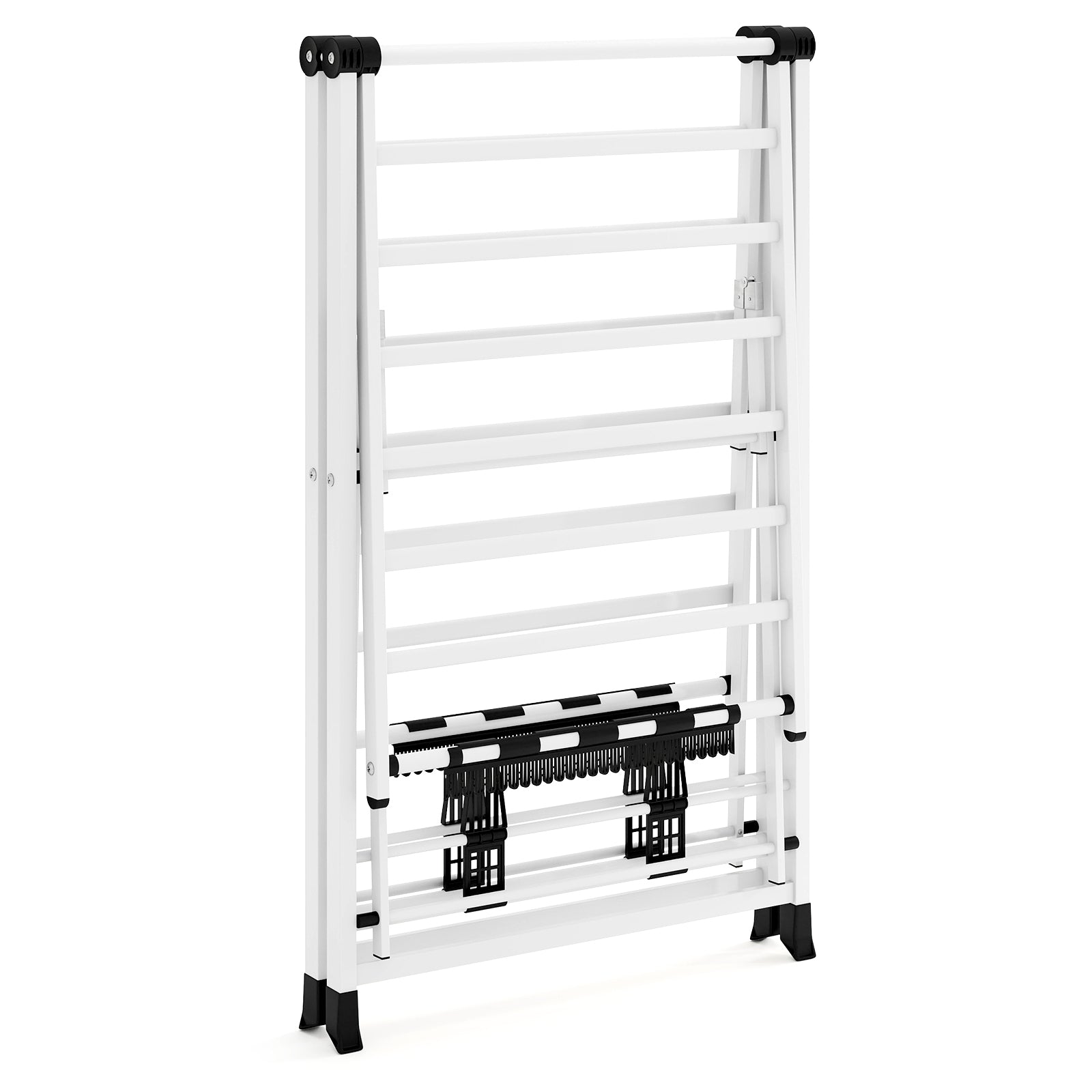 64 Inches Height Adjustable Clothes Drying Rack, White Drying Racks at Gallery Canada