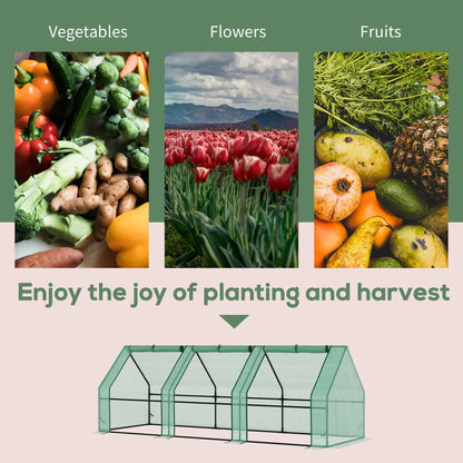 9' x 3' x 3' Mini Greenhouse, PE Cover, Zippered Doors, Green Portable Greenhouses at Gallery Canada