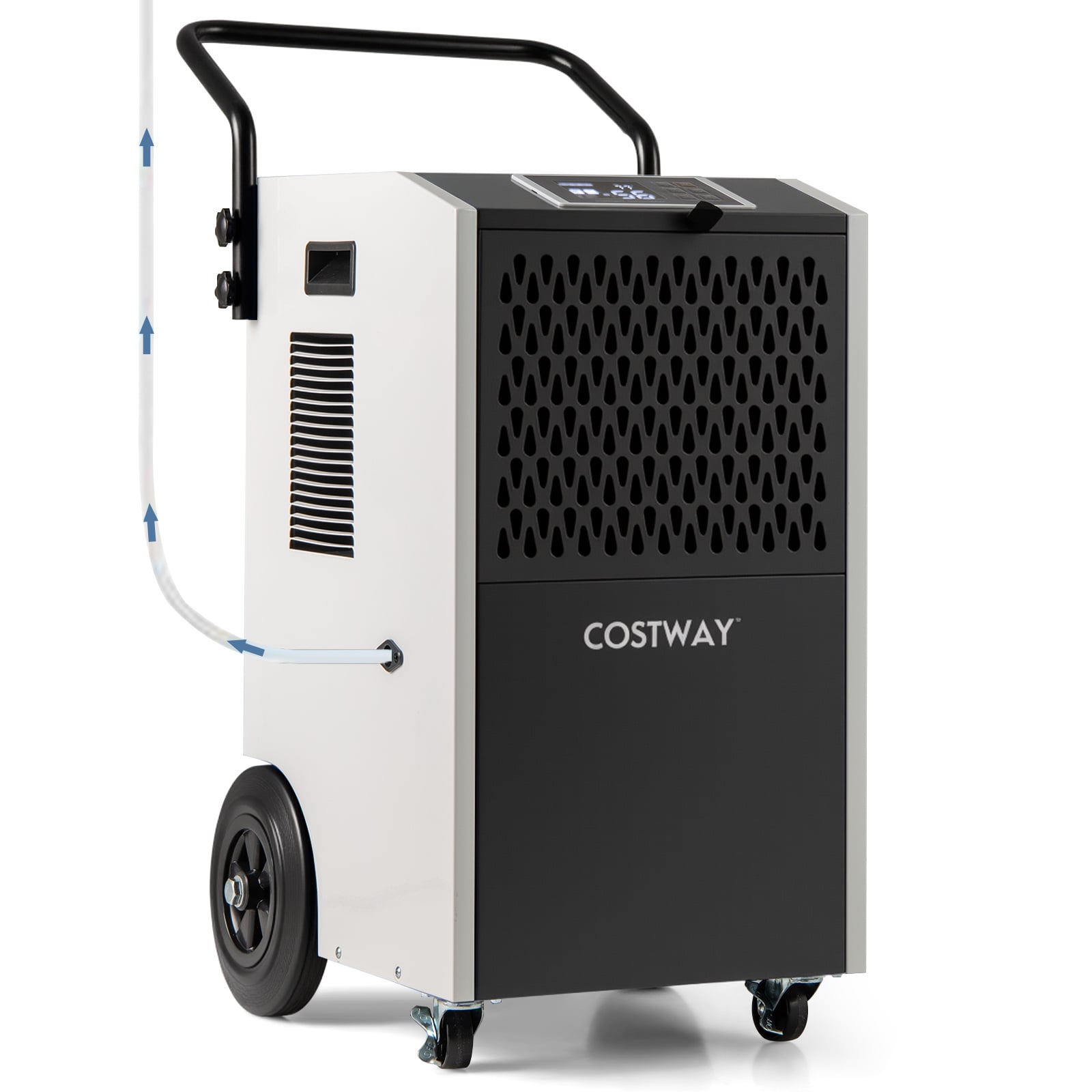 154 Pints Commercial Dehumidifier, With Pump And Drain Hoses, White Dehumidifiers White at Gallery Canada