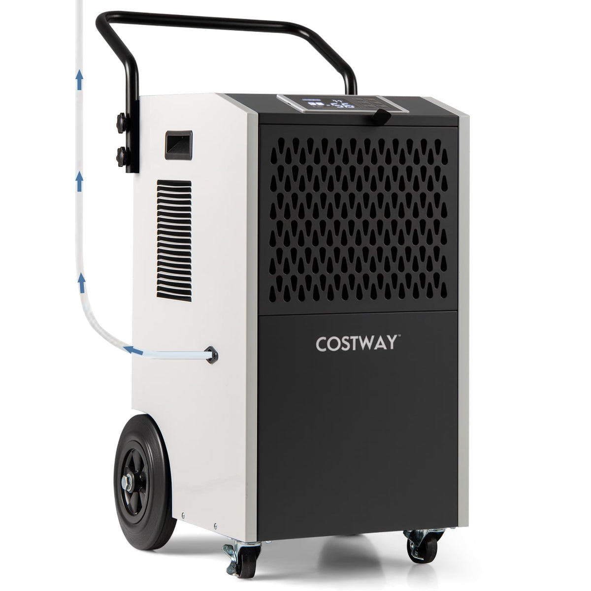 154 Pints Commercial Dehumidifier, With Pump And Drain Hoses, White Dehumidifiers White at Gallery Canada