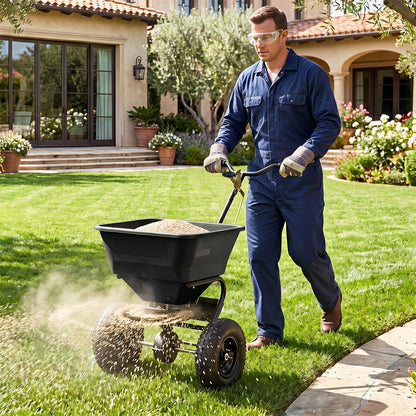 66 LBS Walk-Behind Broadcast Spreader, 13 Inch Tires Lawn Care Tools at Gallery Canada
