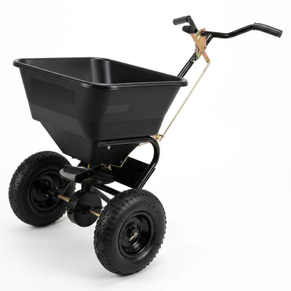 66 LBS Walk-Behind Broadcast Spreader, 13 Inch Tires Lawn Care Tools Black at Gallery Canada