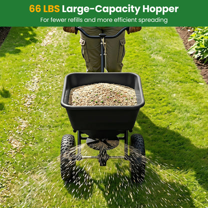 66 LBS Walk-Behind Broadcast Spreader, 13 Inch Tires Lawn Care Tools at Gallery Canada