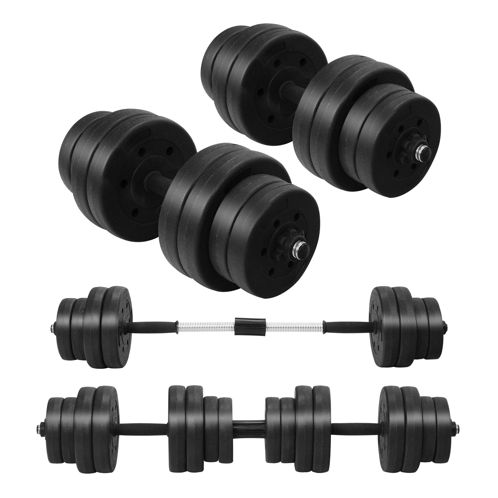 66 Lbs Adjustable Dumbbell Set, Black Dumbbells at Gallery Canada
