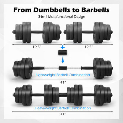 66 Lbs Adjustable Dumbbell Set, Black Dumbbells at Gallery Canada