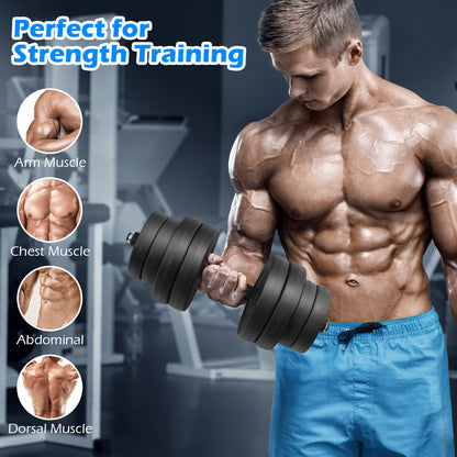 66 Lbs Adjustable Dumbbell Set, Black Dumbbells at Gallery Canada