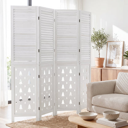 Wood Room Divider, 67" Tall, 4 Panels