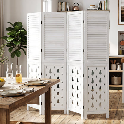 Wood Room Divider, 67" Tall, 4 Panels
