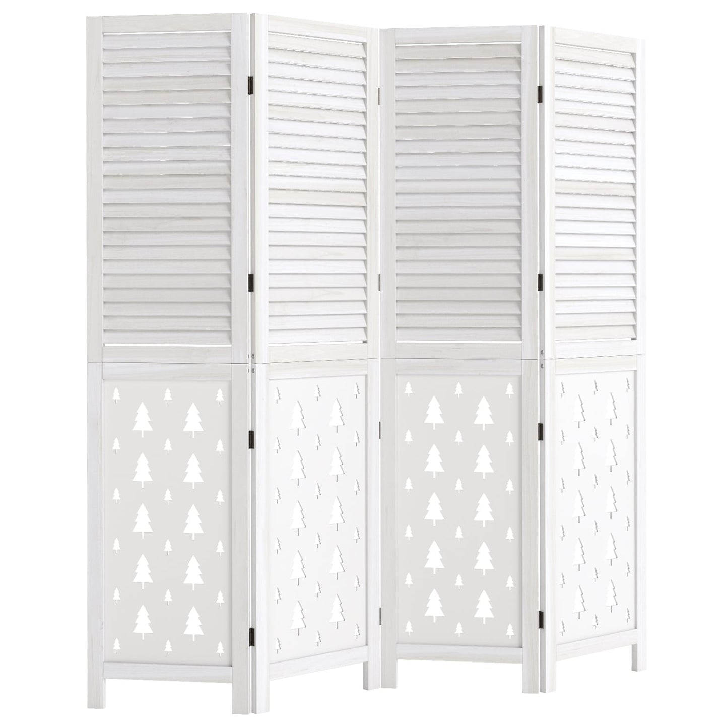 Wood Room Divider, 67" Tall, 4 Panels