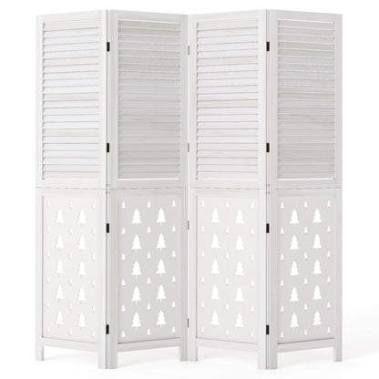 Wood Room Divider, 67" Tall, 4 Panels