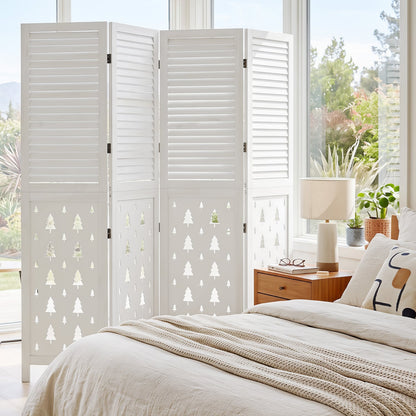 Wood Room Divider, 67" Tall, 4 Panels